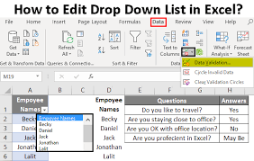 How to add a drop-down list to an Excel cell